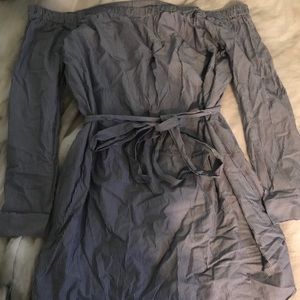 Off the shoulder stripped dress